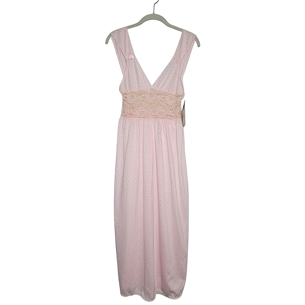 NWT Cinema Etoile Pink Dainty Floral & Lace Nightgown Quintura Slip Vintage SM